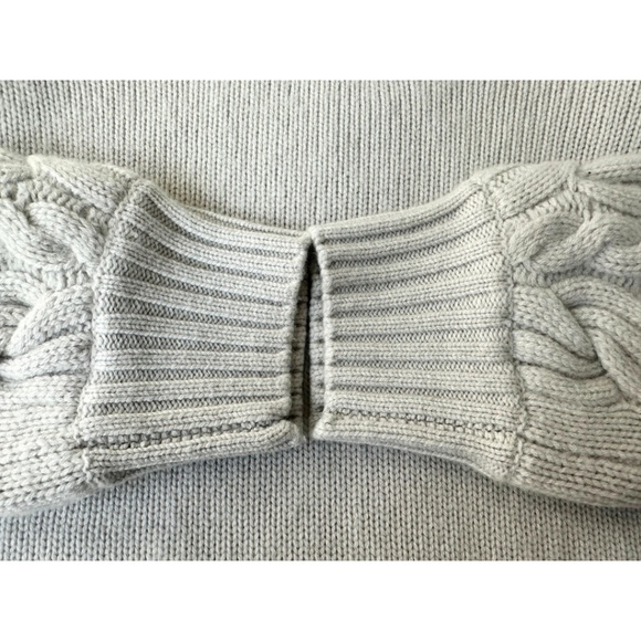 Naadam Women's Hand Knit Cable Sleeve Wool Cashmere Crewneck, Size Small - Picture 11 of 13
